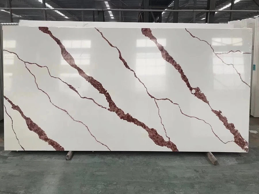 White Quartz With Red Veins Slab 01