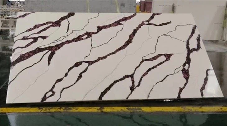 White Quartz With Red Veins Slab 02