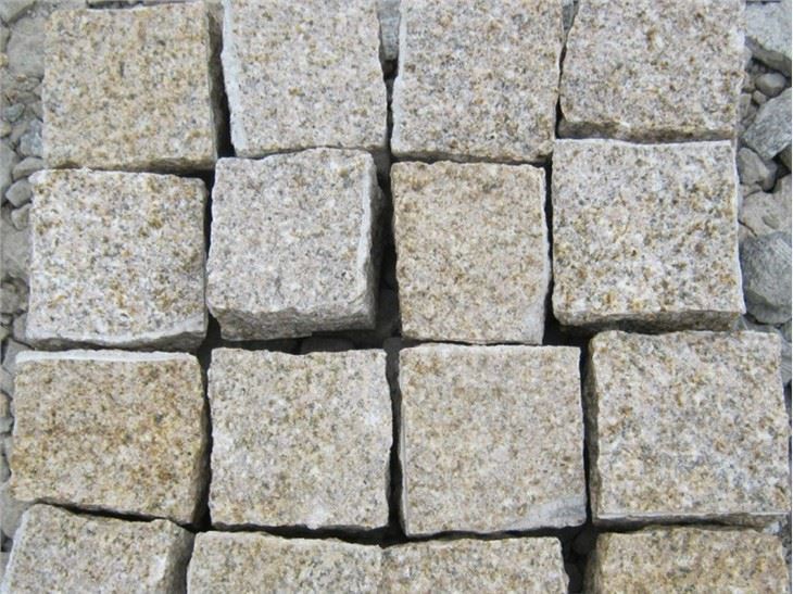 Giallo Yellow Granite Cube Stone Natural Split Surface